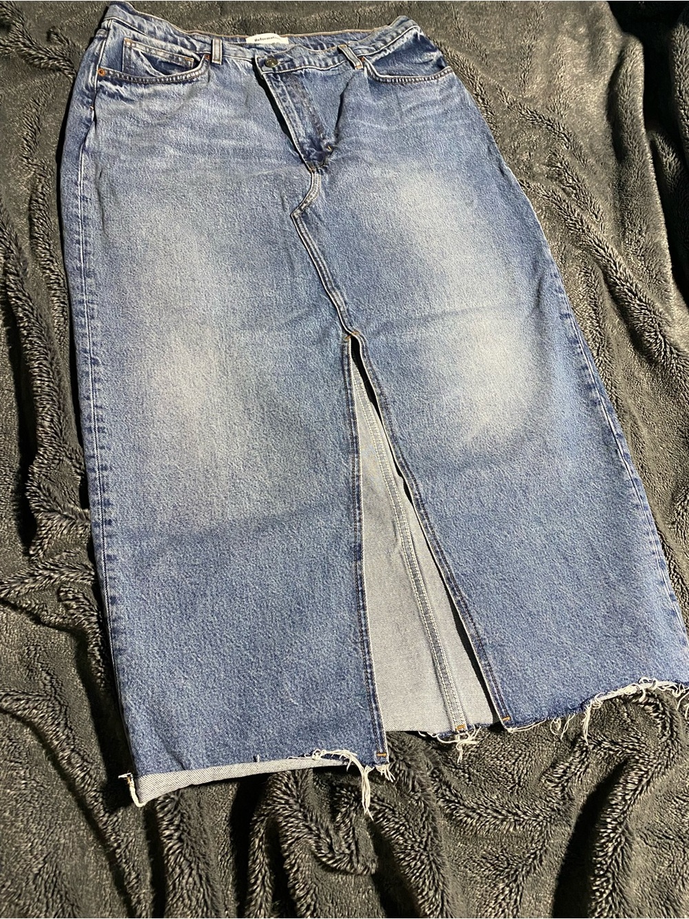 Reformation Nila Long Denim skirt